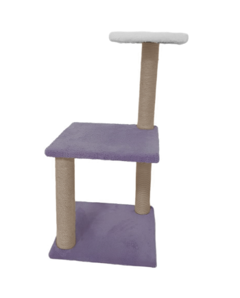 Markapet İki Katlı Kedi Tırmalama Tahtası 26-36-78 cm Lila-Beyaz