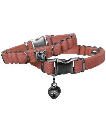 Markapet Kedi Kafalı Kadife Kedi Boyun Tasması 20-32 cm Kiremit