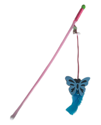 Markapet Plastik Saplı Kedi Oltası Kelebek Karışık Renk 42 cm