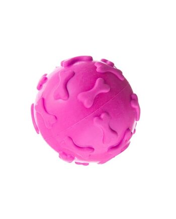 Markapet Kemik Desenli Sesli Köpek Oyun Topu 6 cm Pembe
