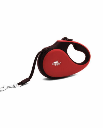 Doggie Soft Seri Otomatik Makaralı Gezdirme Tasması 25 kg / 5 M Kırmızı