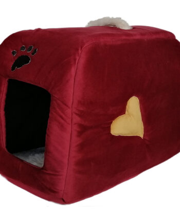 Flipper Kedi Köpek Yatağı Kalpli Çanta Model 35*55 cm Bordo