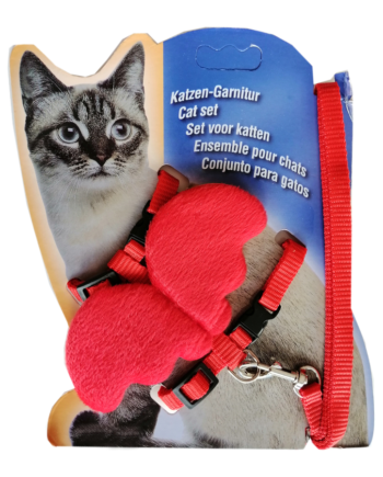 Atlantik Kanatlı Melek Kedi Göğüs Bel Tasması 20*32 cm Kırmızı