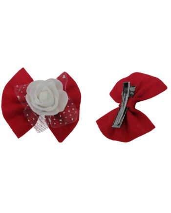 Çiçekli Keçe Kedi Köpek Tokası Kırmızı 4.5-5.5 cm