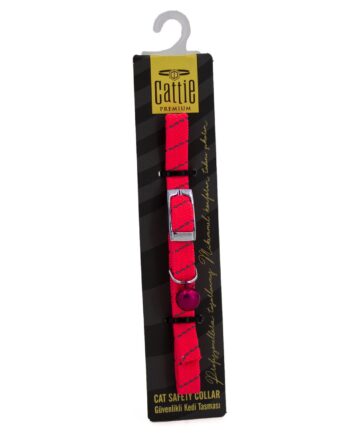 Cattie Ayarlanabilir Elastik Kedi Boyun Tasması 1 cm x 30 cm Pembe