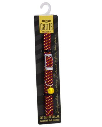 Cattie Ayarlanabilir Elastik Kedi Boyun Tasması 1 cm x 30 cm Kırmızı