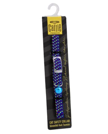 Cattie Ayarlanabilir Elastik Kedi Boyun Tasması 1 cm x 30 cm Mavi