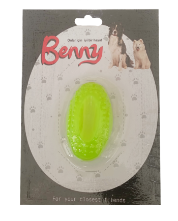 Benny Köpek Oyuncağı Sert Elips Top 8 x 4.5 cm Neon Yeşil