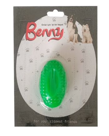 Benny Köpek Oyuncağı Sert Elips Top 8 x 4.5 cm Yeşil