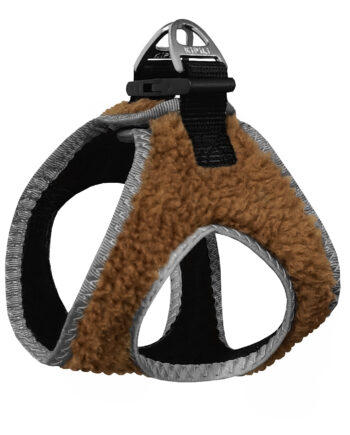 Üç Kilitli Kürklü Kedi Köpek Göğüs Tasması 20-24 cm XXX-Small Kahverengi