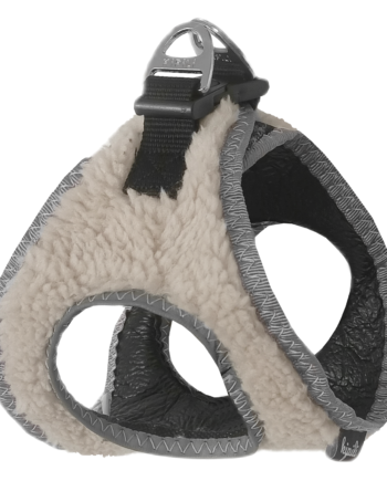Üç Kilitli Kürklü Kedi Köpek Göğüs Tasması 28-34 cm X-Small Krem