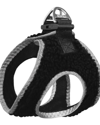 Üç Kilitli Kürklü Kedi Köpek Göğüs Tasması 20-24 cm XXX-Small Siyah