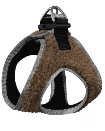 Üç Kilitli Kürklü Kedi Köpek Göğüs Tasması 20-24 cm XXX-Small Taba