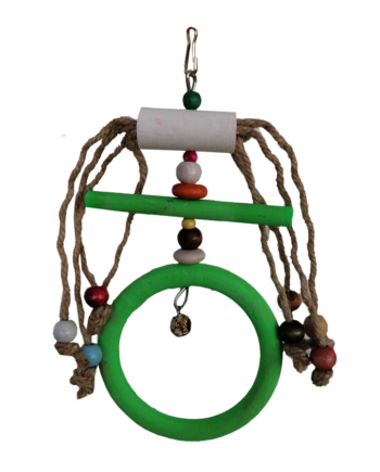 Halkalı İpli Boncuklu Kuş Oyuncağı 10 / 20 cm