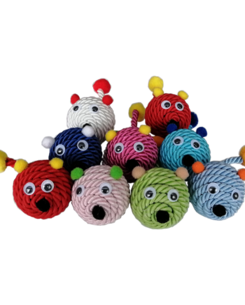 Peluş Kuyruklu Kedi Otlu Renkli Örgü Fare 5*12 cm 3 Adet