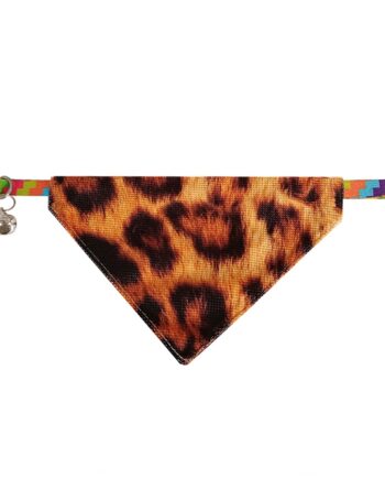 Markapet Leopar Desenli Fular Kedi Ve Köpek Tasması 25-30 cm