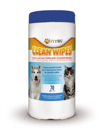 Hypaw Clean Wipes Kedi ve Köpekler için Temizleme ve Bakım Mendili 20x20cm (70'li)