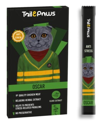 Tail & Paws OSCAR Stress Önleyici Tavuklu Şekersiz Krema Kedi Ödül Maması 15gr (5'li)