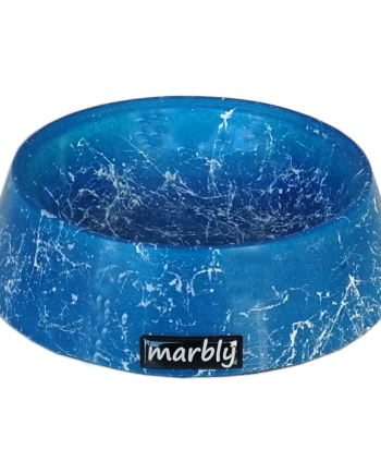 Marbly Mavi Dalgalı Mermerit Köpek Mama Su Kabı 700 ml