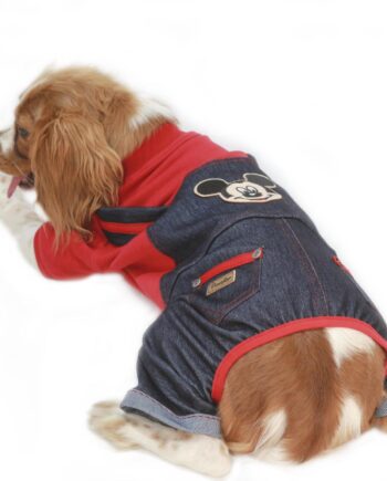 Mikie Denim Romper Köpek Tulumu Kıyafeti X Large