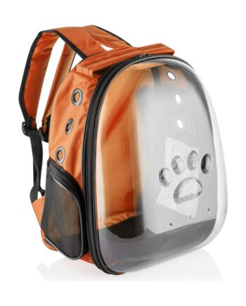 Markapet Pati Desenli Astronot Şeffaf Taşıma Sırt Çantası Turuncu 45 x 22 x 33 cm