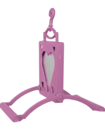 Kalp Şekilli Aynalı Kuş Salıncağı 10 cm Pembe