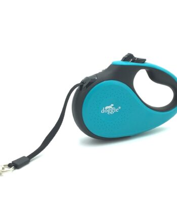 Doggie Soft Seri Otomatik Makaralı Gezdirme Tasması 12 kg / 3 M Turkuaz