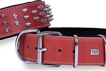Doggie Ektsra Çivili Köpek Boyun Tasması 5x50-60 cm Kırmızı