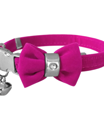 Markapet Kadife Kedi Boyun Tasması Papyonlu 20-32 cm Pembe