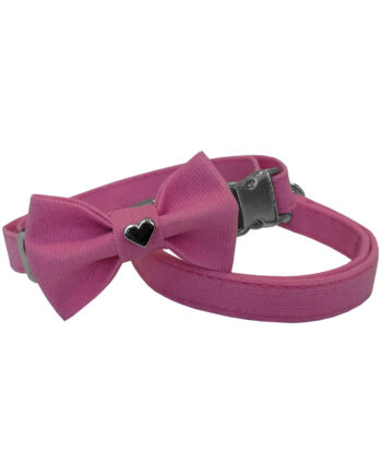 Markapet Kadife Papyonlu Kedi Boyun Tasması 20-32 cm Açık Pembe