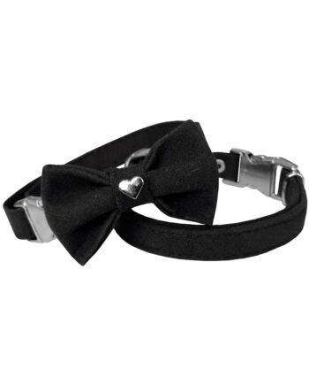 Markapet Kadife Papyonlu Kedi Boyun Tasması 20-32 cm Siyah