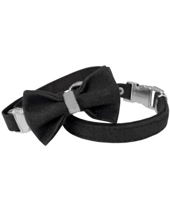 Markapet Kadife Kedi Boyun Tasması Papyonlu 20-32 cm Siyah