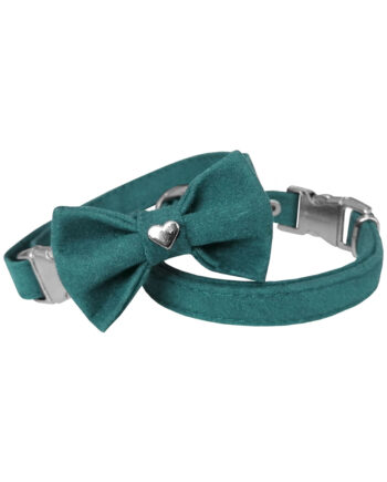 Markapet Kadife Papyonlu Kedi Boyun Tasması 20-32 cm Turkuaz