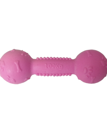 Plastik Köpek Oyuncak Dumbel Yumuşak Dolgu 3,5x11 cm Pembe