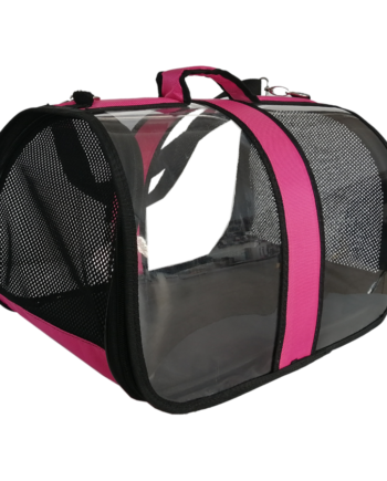 Flipper Kedi Köpek Fileli Şeffaf Taşıma Çantası 25*26*42 cm Pembe