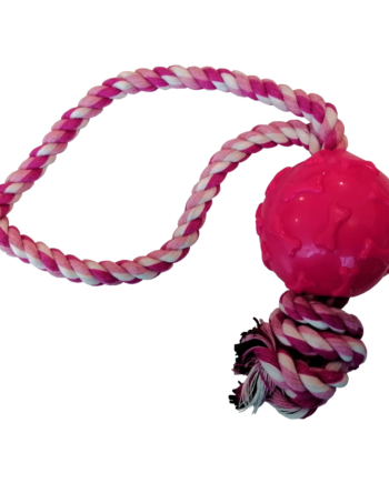 Markapet İpli Toplu Dental Köpek Oyun ve Eğitici Topu 6 cm - 30 cm Pembe