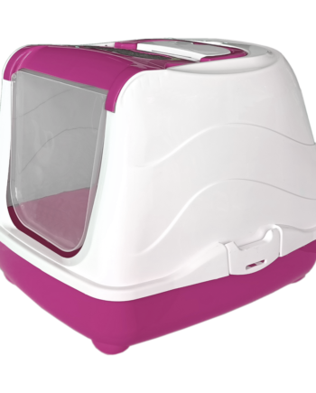 Markapet Karbon Filtreli Üstü Açılabilir Kedi Tuvaleti 36*36*49 cm Pembe + Kürek Hediyeli