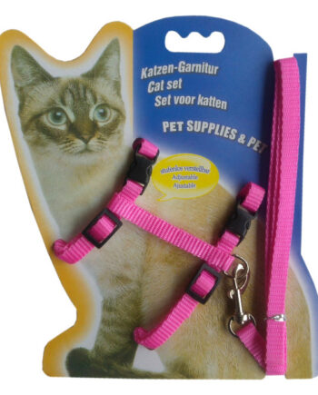 Kedi Göğüs Bel Tasma Takımı Medium Pembe 20*32-120 cm
