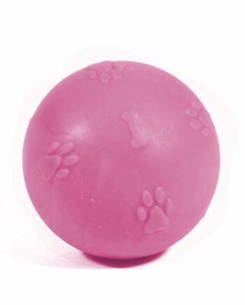 Kardelen Termoplastik Pati Desenli Sert Köpek Oyun Topu 5 cm Pembe