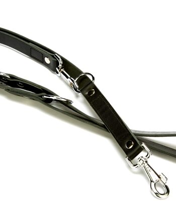 Doggie Ayarlanabilir Seri Premium Deri Köpek Gezdirme Kayışı 2 x 12-90 cm Siyah
