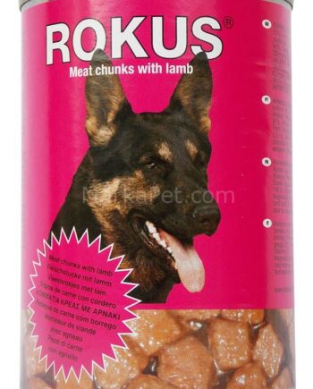 Rokus Kuzu Parça Etli Konserve Köpek Maması 410 Gr