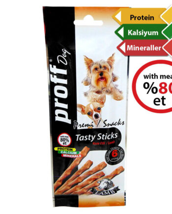 Proff Dog Kalsiyumlu Kuzu Etli Köpek Ödül Çubuğu (6 Sticks )