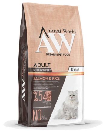 Animal World Sterilised Somonlu Kısırlaştırılmış Kedi Maması 15 KG