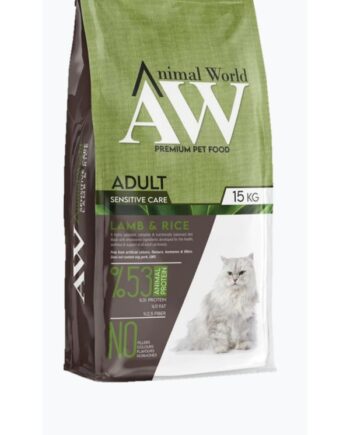Animal World Kuzu Etli Pirinçli Yetişkin Kedi Maması 15 kg