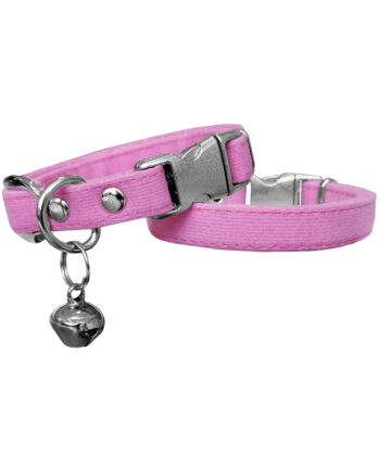 Markapet Kadife Çanlı Kedi Boyun Tasması 20-32 cm Açık Pembe