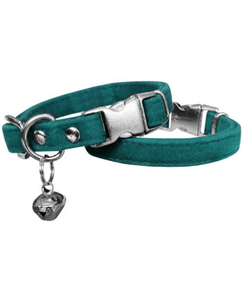 Markapet Kadife Çanlı Kedi Boyun Tasması 20-32 cm Turkuaz