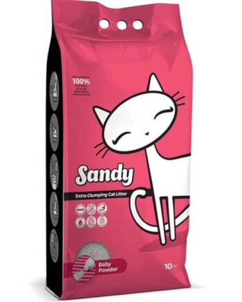 Sandy Sodyum Bentonit Ultra Topaklaşan Bebek Pudralı Doğal Kedi Kumu 10 Kg