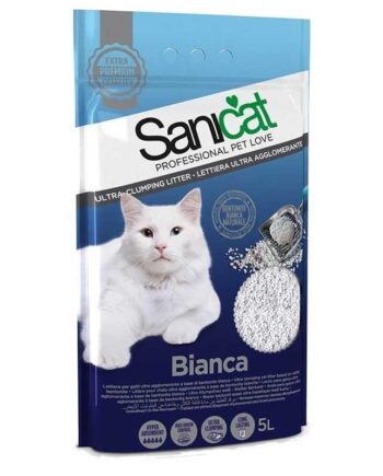Sanicat Bianca Ultra Topaklaşan Doğal Kedi Kumu 5 Lt