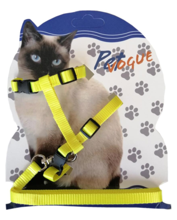 Markapet Kedi Göğüs Bel Tasma Takımı Medium Sarı 20*32-120 cm