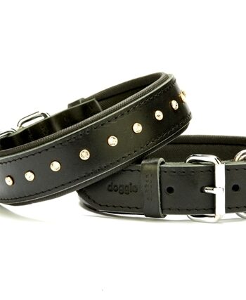 Doggie Kristal Taşlı Köpek Boyun Tasması 3,5 cm / 60 cm Siyah